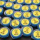 Mini cakes with logo for anniversary